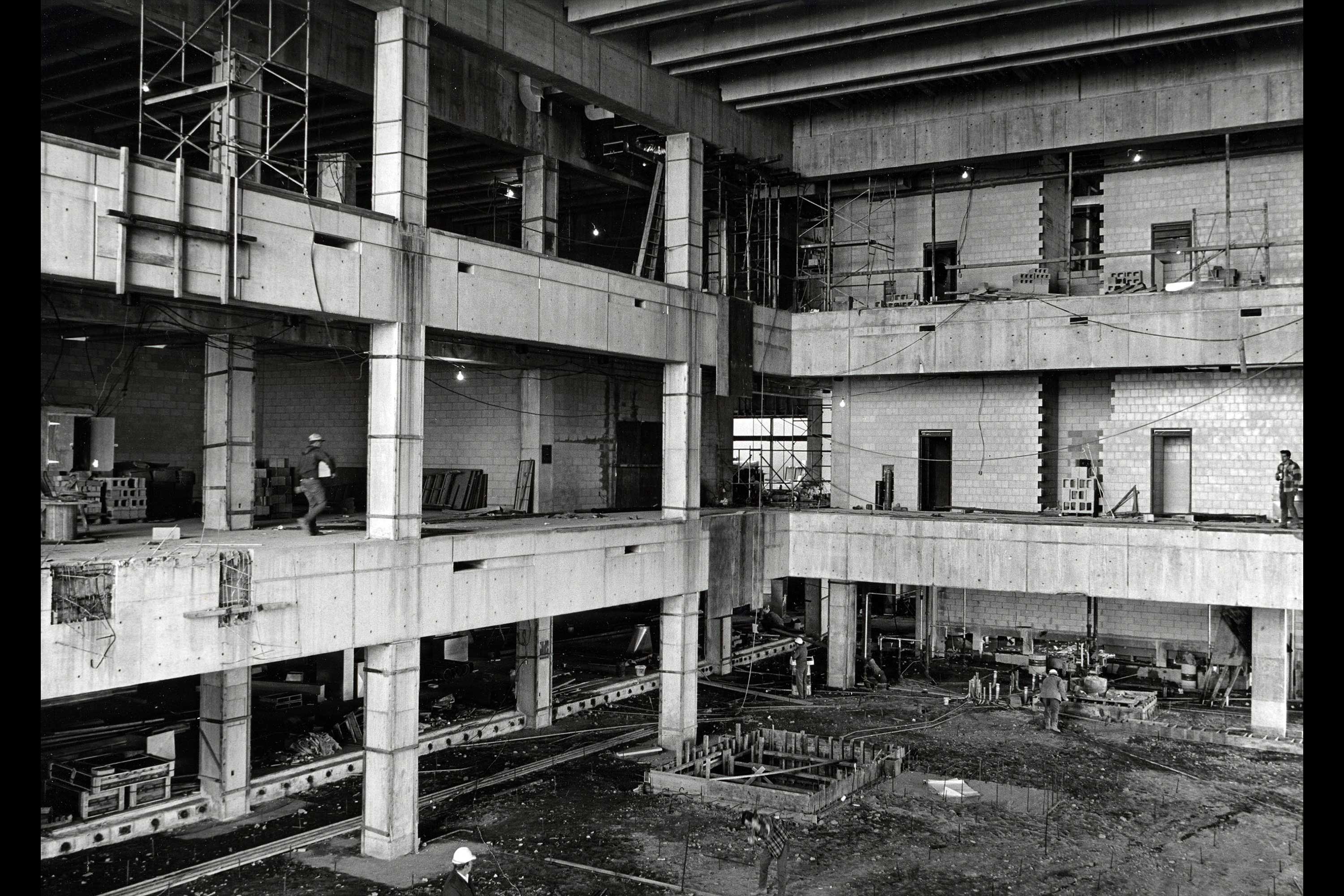 Blue Wing Construction. This is a photograph of the Museum’s Blue Wing during construction.