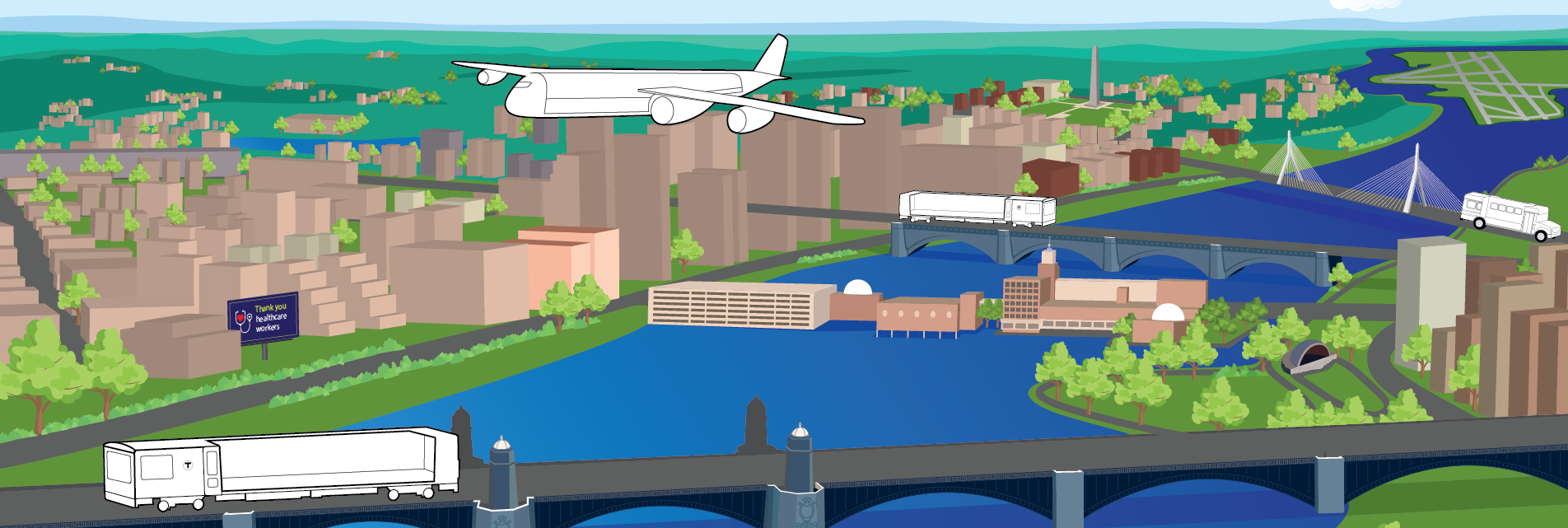 Illustration of the Charles River